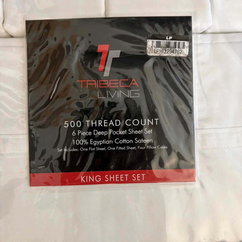 Tribeca Living King Sheet Set 500 Thread Count White